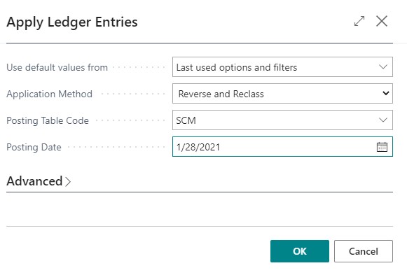 Apply Ledger entries