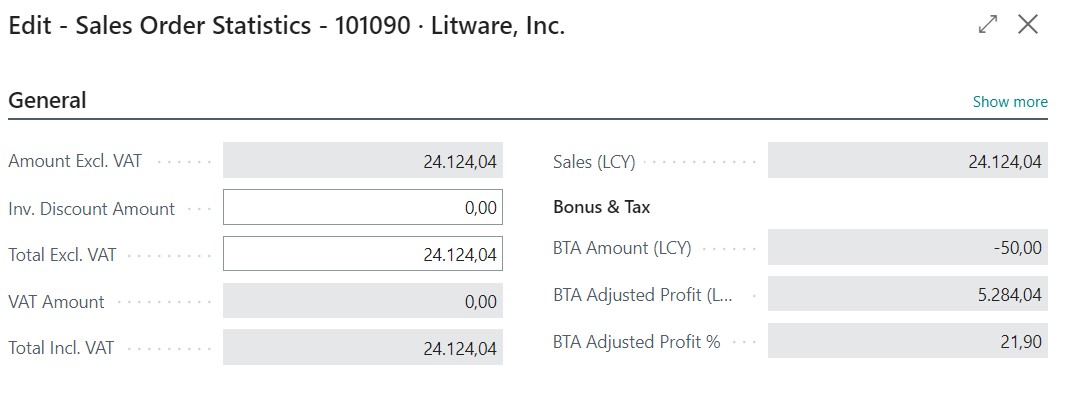 BTA Order Statistics