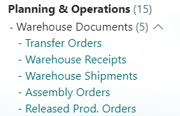 Warehouse Documents